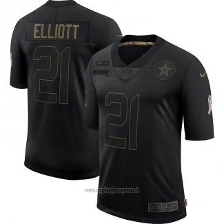 Maglia NFL Limited Dallas Cowboys Elliott 2020 Salute To Service Nero