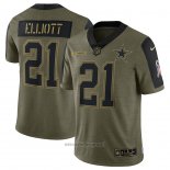 Maglia NFL Limited Dallas Cowboys Ezekiel Elliott 2021 Salute To Service Verde