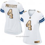 Maglia NFL Limited Donna Dallas Cowboys 4 Dak Prescott Elite Bianco Or