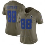 Maglia NFL Limited Donna Dallas Cowboys 88 Bryant 2017 Salute To Service Verde