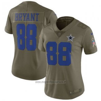 Maglia NFL Limited Donna Dallas Cowboys 88 Bryant 2017 Salute To Service Verde