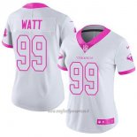 Maglia NFL Limited Donna Houston Texans 99 J.j. Watt Bianco Rosa Stitched Rush Fashion