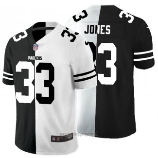 Maglia NFL Limited Green Bay Packers Jones Black White Split