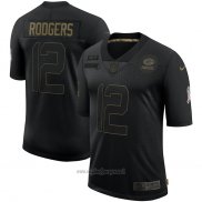 Maglia NFL Limited Green Bay Packers Rodgers 2020 Salute To Service Nero