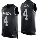 Maglia NFL Limited Las Vegas Raiders Senza Maniche 4 Carr Nero