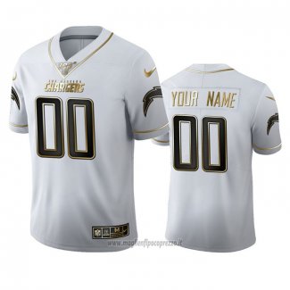 Maglia NFL Limited Los Angeles Chargers Personalizzate Golden Edition Bianco