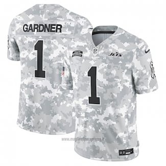 Maglia NFL Limited New York Jets Sauce Gardner 2024 Salute To Service Grigio