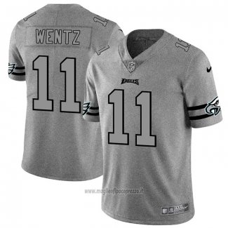Maglia NFL Limited Philadelphia Eagles Wentz Team Logo Gridiron Grigio