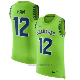 Maglia NFL Limited Seattle Seahawks Senza Maniche 12 Fan Verde