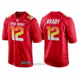 Maglia NFL Pro Bowl New England Patriots 12 Tom Brady AFC 2018 Rosso