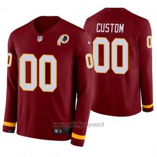 Maglia NFL Washington Commanders Personalizzate Burgundy Therma Manica Lunga