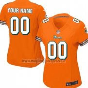 Maglia NFL Donna Miami Dolphins Personalizzate Arancione