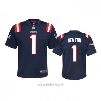 Maglia NFL Game Bambino New England Patriots Cam Newton Blu