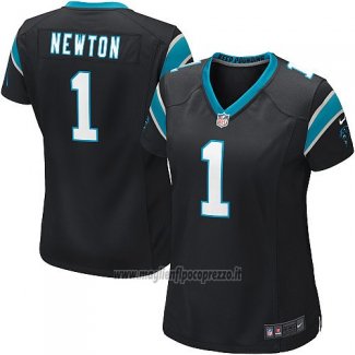 Maglia NFL Game Donna Carolina Panthers Newton Nero