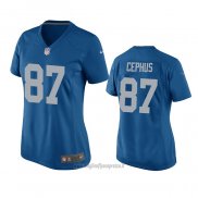 Maglia NFL Game Donna Detroit Lions Quintez Cephus Throwback Blu