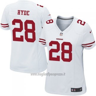 Maglia NFL Game Donna San Francisco 49ers Hyde Bianco