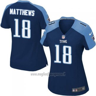 Maglia NFL Game Donna Tennessee Titans Matthews Blu Scuro