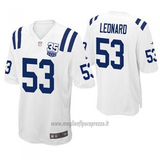 Maglia NFL Game Indianapolis Colts Darius Leonard Bianco 35th Anniversary