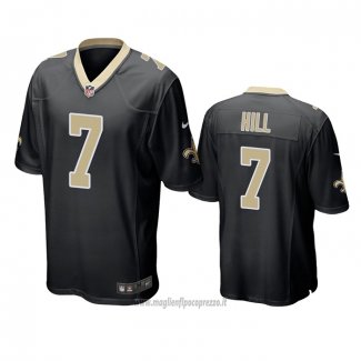 Maglia NFL Game New Orleans Saints 7 Taysom Hill Nero