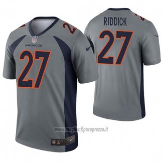 Maglia NFL Legend Denver Broncos 27 Theo Riddick Inverted Grigio