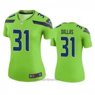 Maglia NFL Legend Donna Seattle Seahawks Deejay Dallas Verde