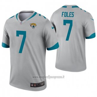Maglia NFL Legend Jacksonville Jaguars 7 Nick Foles Inverted Grigio