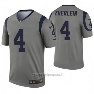 Maglia NFL Legend Los Angeles Rams 4 Greg Zuerlein Inverted Grigio