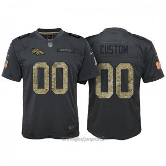 Maglia NFL Limited Bambino Denver Broncos Personalizzate 2016 Salute To Service Nero