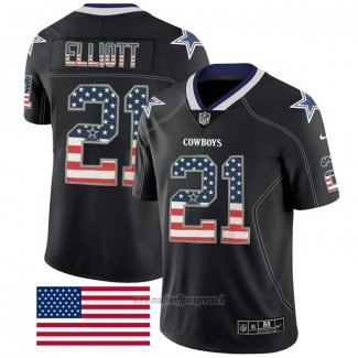 Maglia NFL Limited Dallas Cowboys Elliott Rush USA Flag Nero