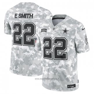 Maglia NFL Limited Dallas Cowboys Emmitt Smith 2024 Salute To Service Retired Grigio