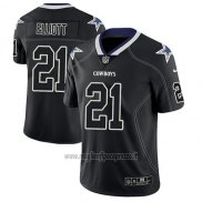 Maglia NFL Limited Dallas Cowboys Ezekiel Elliott Nero Color Rush 2018 Lights Out