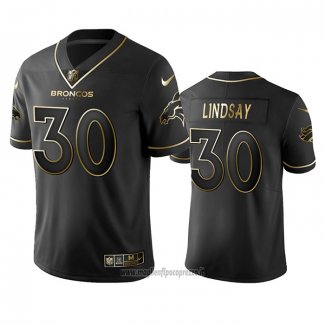 Maglia NFL Limited Denver Broncos Phillip Lindsay Golden Edition Nero