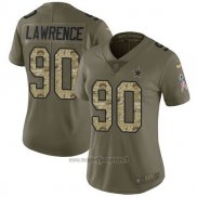 Maglia NFL Limited Donna Dallas Cowboys 90 Demarcus Lawrence Verde Stitched 2017 Salute To Service