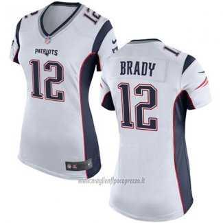 Maglia NFL Limited Donna New England Patriots 12 Brady Bianco