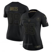 Maglia NFL Limited Donna New Orleans Saints Drew Brees 2020 Salute To Service Nero