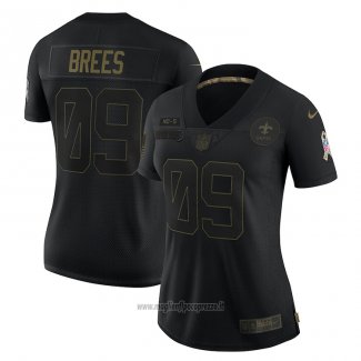 Maglia NFL Limited Donna New Orleans Saints Drew Brees 2020 Salute To Service Nero