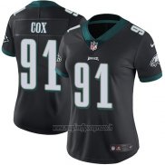 Maglia NFL Limited Donna Philadelphia Eagles 91 Fletcher Cox Nero Alternate Stitched Vapor Untouchable