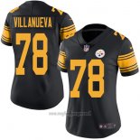 Maglia NFL Limited Donna Pittsburgh Steelers 78 Villanueva Nero