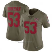 Maglia NFL Limited Donna San Francisco 49ers 53 Bowman 2017 Salute To Service Verde