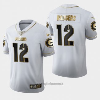 Maglia NFL Limited Green Bay Packers Aaron Rodgers Golden Edition Bianco
