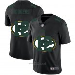 Maglia NFL Limited Green Bay Packers Rodgers Logo Dual Overlap Nero