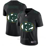 Maglia NFL Limited Green Bay Packers Rodgers Logo Dual Overlap Nero