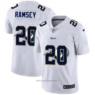 Maglia NFL Limited Los Angeles Rams Ramsey Logo Dual Overlap Bianco