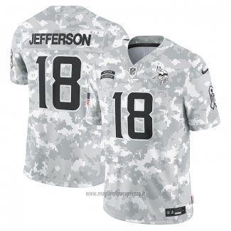 Maglia NFL Limited Minnesota Vikings Justin Jefferson 2024 Salute To Service Grigio