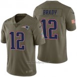 Maglia NFL Limited New England Patriots 12 Tom Brady 2017 Salute To Service Verde
