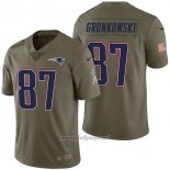 Maglia NFL Limited New England Patriots 87 Rob Gronkowski 2017 Salute To Service Verde