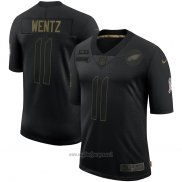 Maglia NFL Limited Philadelphia Eagles Wentz 2020 Salute To Service Nero