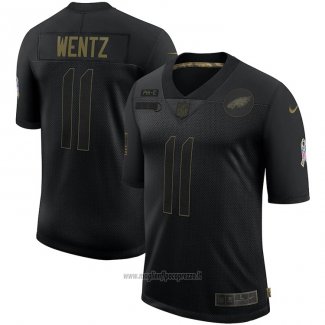 Maglia NFL Limited Philadelphia Eagles Wentz 2020 Salute To Service Nero