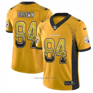 Maglia NFL Limited Pittsburgh Steelers Brown Rush Drift Fashion Giallo