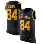 Maglia NFL Limited Pittsburgh Steelers Senza Maniche 84 Brown Nero